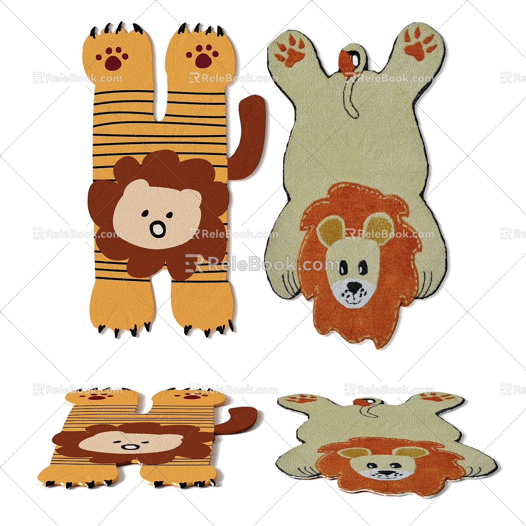 Children's carpet animal shape 3d model