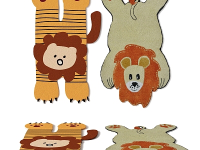 Children's carpet animal shape 3d model