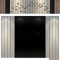 Modern Interior Wall Design With Vertical Stripes Wooden Panels And Geometric Decor
