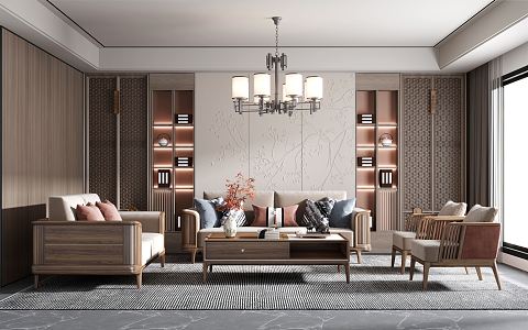 New Chinese Living Room 3d model