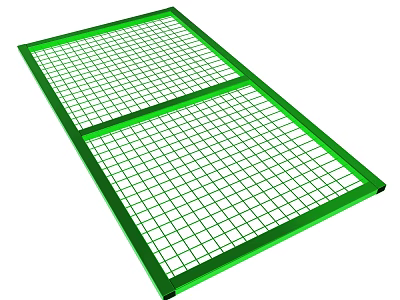 Green Grid Frame With Two Sections And Metal Mesh Design 3d model