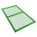 Green Grid Frame With Two Sections And Metal Mesh Design
