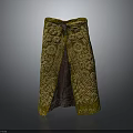 Elegant Golden Robe With Intricate Embroidered Patterns And Dark Lining
