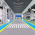 Professional 4S Car Store Spacious Bright Workshop Design With Complete Auto Maintenance Equipment And Display Vehicles