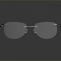 Frameless Eyeglasses With Red Arm Clear Lens And Metal Frame For Daily Use