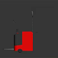 Red And Black Electric Forklift Truck With Lifting Chain And Forks For Industrial Use