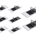 Various Kitchen Sinks With Faucets On Countertops Display Collection 3d model