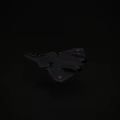 Stealth Fighter Jet with Gray Camouflage and Red Emblems on Wings Modern Military Design