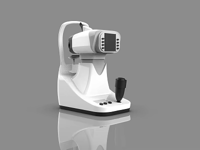 Modern White Medical Diagnostic Device With Digital Screen And Black Control Base For Clinical Use 3d model