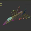 Gray Military Fighter Jet with 55-35 Marking Twin Tail Fins and Mounted Missiles
