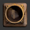 Traditional Brown Carved Column With Ornate Decorative Top And Intricate Details