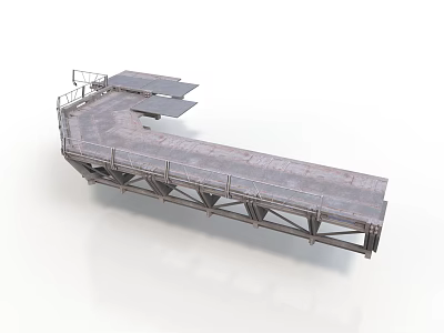 Industrial Metal Platform Structure With Railings And Multiple Walkway Sections 3d model