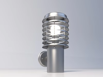Silver Spiral Shade Outdoor Light Wall Mounted with Bright Glow for Garden Patio 3d model