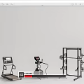 Various Sports Equipment Including Treadmill Exercise Bike Elliptical And Dumbbell Rack For Home Gym