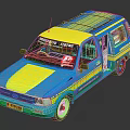 Blue Yellow Striped Van Featuring Madagascar Loving Text And HF Logo