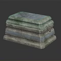 Wood And Stone Stacked Textured Boxes With Metal Ring Handle For Decorative Storage