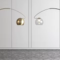 Stylish Modern Floor Lamps With Arched Metal Frames And Spherical Shades