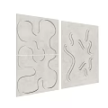 Modern Abstract Wall Decor With Curved Patterns Light Colored Textured Design 3d model