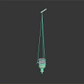 Modern Pendant Light Fixture With Metal Chain And Glass Shade Design