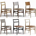 Modern Wooden Dining Chairs With Woven Seats And Different Color Options For Home