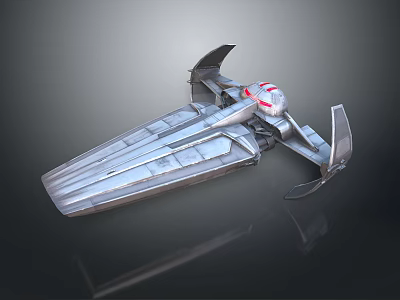 Sleek Futuristic Spacecraft With Silver Exterior And Wing Structure For Aerospace Missions 3d model