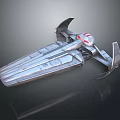 Sleek Futuristic Spacecraft With Silver Exterior And Wing Structure For Aerospace Missions