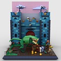 LEGO Toy Blocks Castle Monsters Fight Scene Medieval 3d model