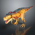 Colorful Tyrannosaurus Rex Dinosaur Character With Vibrant Patterns And Realistic Model