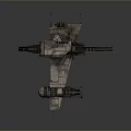 Sci Fi Spacecraft 3D Model With Aerodynamic Design And Thrusters For Cosmic Exploration