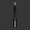 Futuristic Sci Fi Weapon With Blue Light And Metallic Long Barrel Design 3d model
