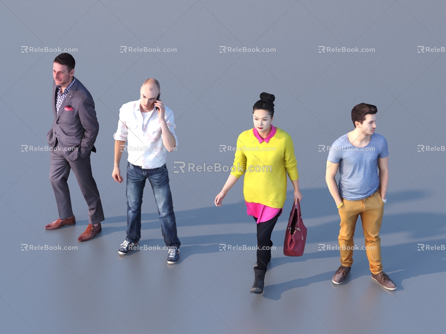 Men and women with multiple characters model