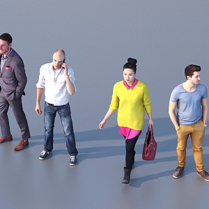 Men and women with multiple characters 3d model