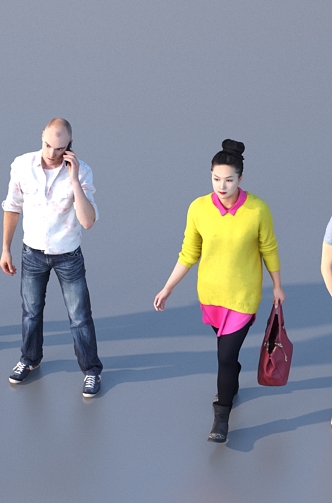 Men and women with multiple characters 3d model