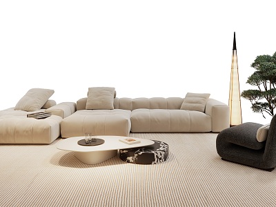 Modern sofa coffee table combination model