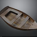 Traditional Handcrafted Wooden Boat With Planks And Seat Area For Water Transport
