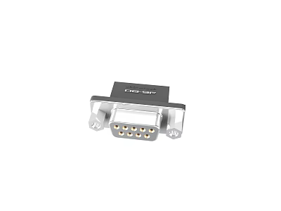 Black D Sub 9 Pin Serial Port Connector With Metal Housing 3d model