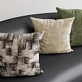 Black White Abstract Cream Textured Green Leaf Pattern Decorative Throw Pillows for Sofa