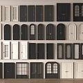 Various Interior Doors With Different Styles Colors And Glass Panel Designs 3d model