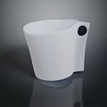 Stylish White Clothing Storage Bin Featuring Black Button For Wardrobe Organization 3d model