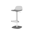 White Modern Bar Stool With Sleek Design Tall Metal Frame And Footrest