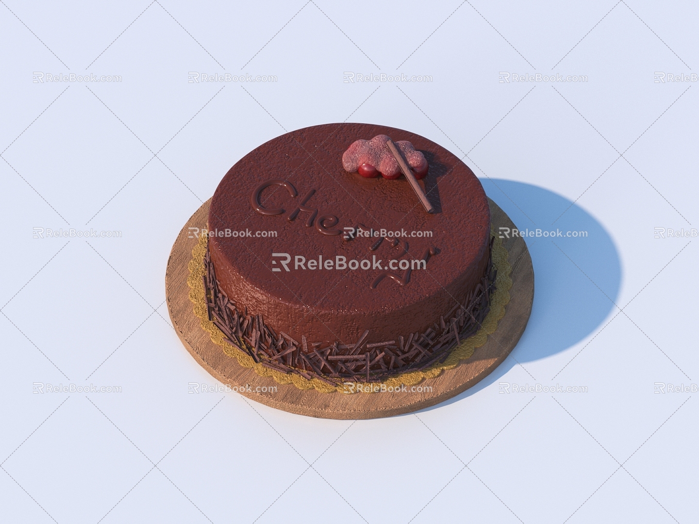 Chocolate Cake Cake 3d model