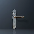 Elegant Decorative Door Handle With Intricate Carvings And Keyhole Design