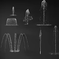 Different Water Feature Fountain Designs With Various Spray Patterns And Styles 3d model
