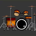 Stylish Modern Drum Set With Colorful Drums And Cymbal Stands For Home Use