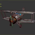 Toy Biplane Model With Silver Body Blue Cockpit And Propeller Design