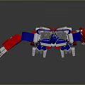 Detailed Robot Character Design Featuring Blue Red Silver Mechanical Parts And Standing Pose