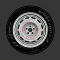 Car Parts Black Rubber Tire With Silver Alloy Wheel Rim And Holes