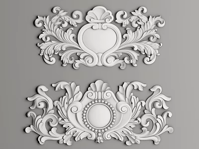 Ornate Classical Carvings With Intricate Scroll Patterns And Shell Top Motifs 3d model