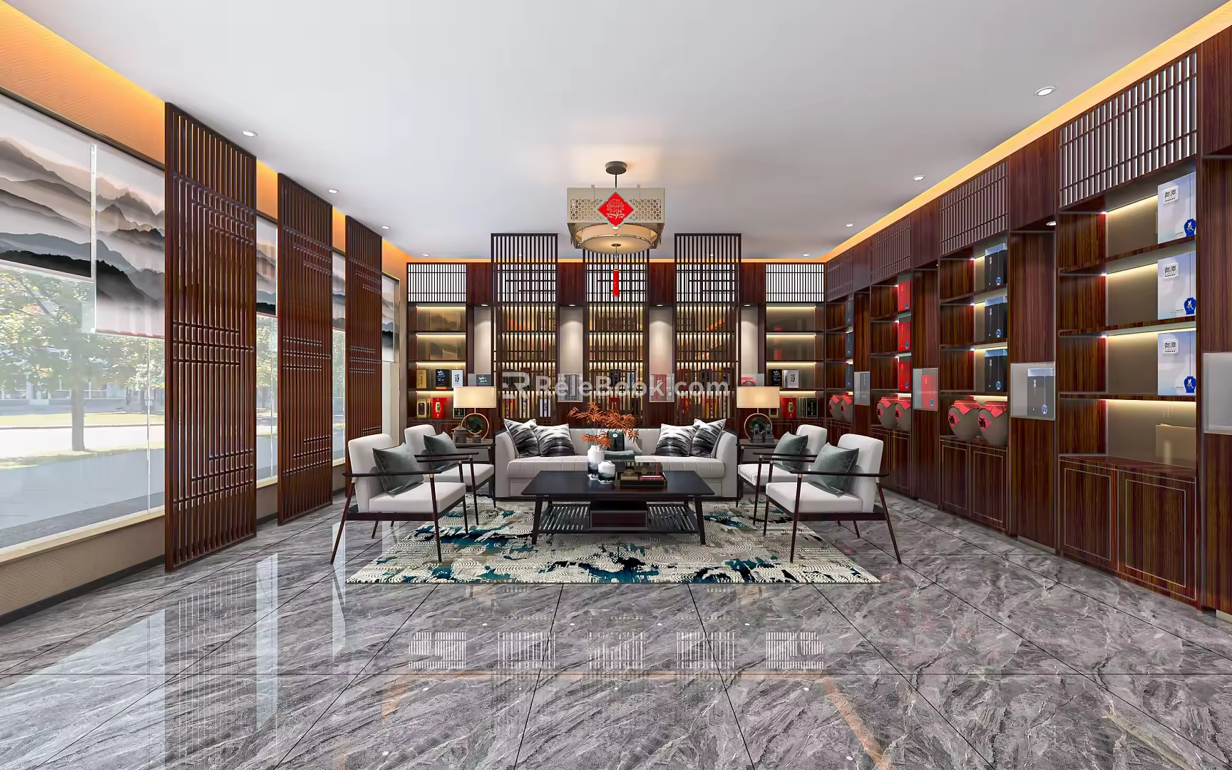 New Chinese-style Cigarette Hotel Cashier Shelf Cigarette and Wine Display Cabinet Cigarette and Wine Display Cabinet Cigarette and Wine Store 3d model