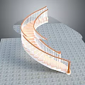 Spiral Staircase with Wooden Steps and White Railings in Modern Interior Design